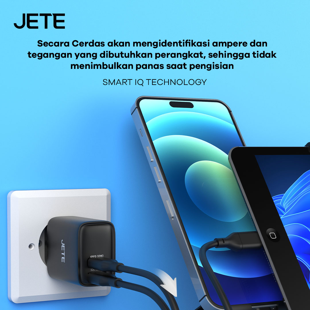 JETE E21 Series Charger 33W Dual Port smart IQ Technology